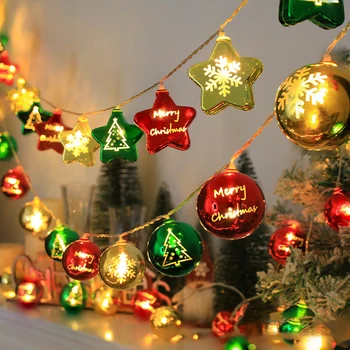 1/3M Karácsonyi Díszítő Világítás String Karácsonyi Labdák Csillagok Garland elemes Garland karácsonyfa Új Év lakberendezés