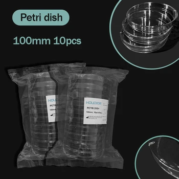 100mm10Pcs Petri-csésze Műanyag Átlátszó Fedéllel Baktérium Kultúra Étel Biológiai Tudományos Labor Kellékek