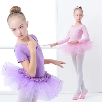 2Color Rózsaszín/Lila Balett Dressz Gyerekeknek Balett Tütü Tánc, Ruha, Hanem A Gyerek Jóga Művészi Torna Használni Bailarina