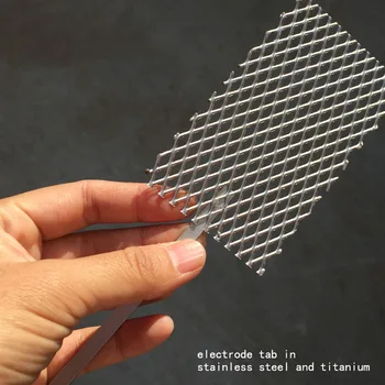 2DB Vékony rozsdamentes acél 304 tiszta titán háló lap galván elektrolitikus katód anód elektróda lemez fül fogantyú