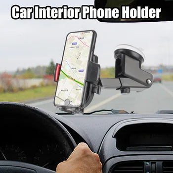 360 Fokban Forgatható Autós Telefon tartó 66-84mm Szélesség Mobil Telefon készenléti GPS Navigáció Támogatása, tapadókorong