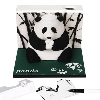 3D Sticky Notes Karton Memo Pad Panda Design Dekorációs letéphető DIY Karácsonyi Papír Faragás Művészeti Asztali Dekoráció Ajándék
