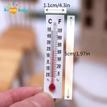 5db Aranyos Babák Ház Tartozékok Mini Papír Hőmérő Modell Babaház Papír Hőmérő Papír Nedvességet-bizonyíték