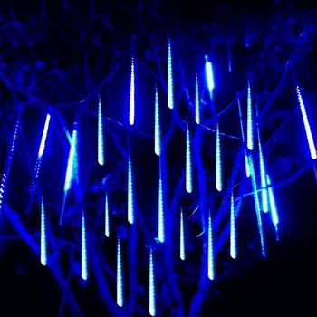8 LED Csövek Meteorzápor String Fény Vízálló Jégcsap Havas Eső Esőcseppek String Fény Halloween Karácsony Garland Fények