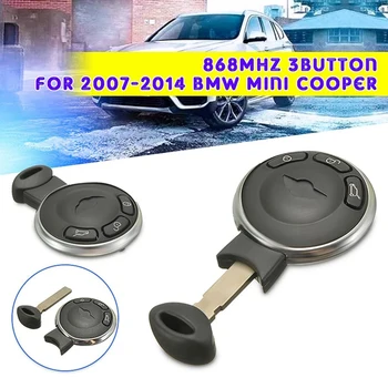 868Mhz Távoli 3 Gombokat Intelligens Kulcs A Vágatlan Penge PCF7952 Chip CR2032 Elem BMW Mini Cooper 2007-2014