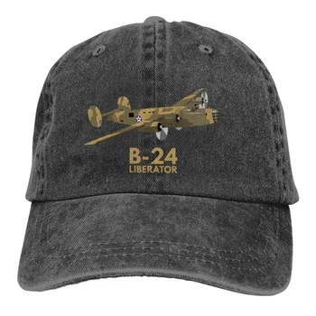 A B-24 Liberator WW2 Nehéz Bombázó Baseball Sapkák Csúcsos Sapka Repülőgép Szerető Nap Árnyékban Cowboy Kalapok a Férfiak Traktoros Apa Kalap
