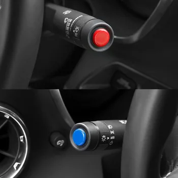 A Chevrolet Corvette C7 2014-2019 autó stílus ABS Piros/Kék Autó Lámpa Ablaktörlő Kart Gomb Fedezze Trim Matrica, autó tartozékok