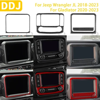 A Jeep Wrangler a JL 2018 2019 2020 2021 2022 2023 Tartozékok Szénszálas Autó Belső Központi Képernyőn Keret Trim Matrica