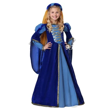 A lány Fél Halloween Jelmez Gyerekeknek Reneszánsz Királynő Arisztokrata Hercegnő Cosplay Jelmez