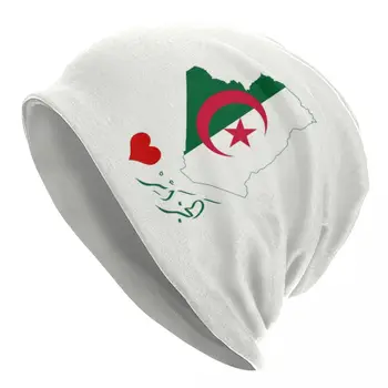 Algéria Zászló Skullies Sapkák Sapkák Férfi Női Unisex Divat Télen Meleg Kötött Sapka Felnőtt Motorháztető Kalapok