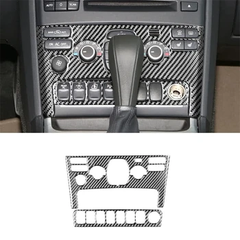 Autó Klíma Gomb AC Panel Fedél Trim Dekorációs Matrica Szénszálas A Volvo XC90 2003-2014 Tartozékok
