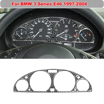 Belső Igazi Szénszálas Középső műszerfal Dekoráció Fedezze Trim Matricát BMW 3-as Sorozat E46 1997-2004 Autó Tartozékok