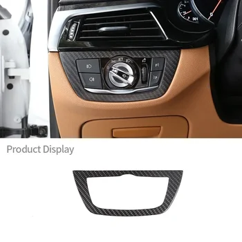 BMW 5-ös Sorozat G30 g31 jelű 2018-2020 Igazi Szénszálas Belső Fényszóró Kapcsoló Matrica Keret Berendezés Fedelét, Autó Tartozékok