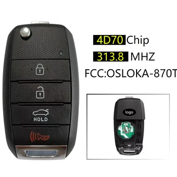 CN051133 4 Gombot Eredeti Kulcsnélküli Bejegyzés Távoli Kia Forte 2013-2016 Flip kulcstartó OSLOKA-870T (YD-TP) 95430-A7400 4D70 chip
