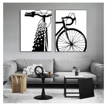 Festmény Motivációs Wall Art Képek Kerékpár, Nyomatok, Poszterek, Ajándék, Gyerek Szoba Lakberendezés Fekete Kerékpár Művészeti Kerékpározás Vászon