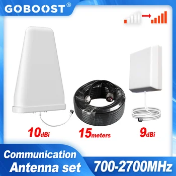 GOBOOST Kommunikációs Antenna 700-2700MHz Mobiltelefon-Erősítő 2G 3G 4G LTE Repeater N-típusú Beltéri Kültéri Antenna Kábel 15m