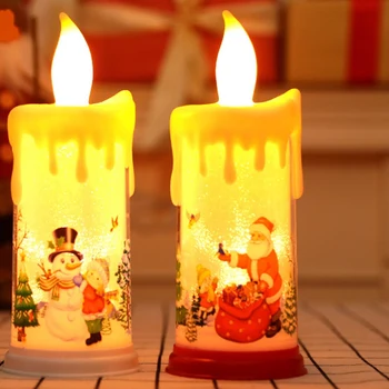 Gyertyafényes Flameless Kúpos Gyertyák A Karácsony Elektromos Gyertya Karácsonyi Mesterséges Gyertya Dekoratív Night Lights