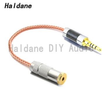 Haldane DIY OCC Egyetlen Kristály Réz 3,5 mm-es TRRS Kiegyensúlyozott Férfi 2,5 mm TRRS Balanale Női Audio Adapter Csatlakozó Kábel