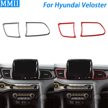 Hyundai Veloster 2019-2023 Szénszálas Műszerfal Mindkét Oldalon Levegő Kilépő Panel Berendezés Csík Autó Belső Kiegészítők Matrica