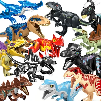 Jurassic Dinoszauruszok építőkövei Indominus Rex DIY Tyrannosaurus akciófigura Modellek Gyerekek, Állatok, Játékok, Karácsonyi Ajándékok,