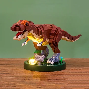 Játék a Gyermekek Jurassic Dinoszauruszok Világ Tyrannosaurus Rex Szörnyeteg Állat Baba 3D Modell DIY Mini Gyémánt Blokk Tégla Épület