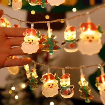 Karácsonyfa LED 2M 10LED String Fény Xmas Lógó Lámpa Tündér Fény Garland Otthoni Dekoráció Dísz 2024 újévi Ajándékok