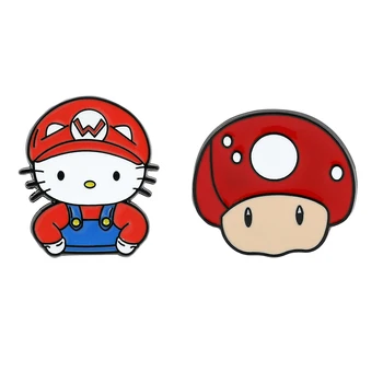 Kreativitás Sanrio Hello kitty Cosplay Super Mario Bros Zománc Csapok Aranyos Cica Mario Bross a Kabát, Csapok, Kiegészítők, Ajándékok