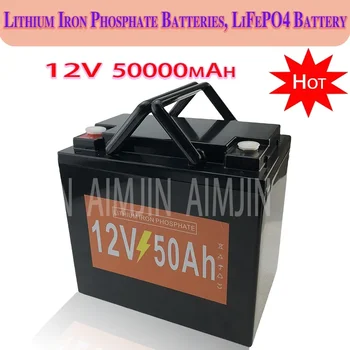 Lítium-Vas-Foszfát Akkumulátor, LiFePO4 Akkumulátor, 4S 50A Beépített BMS, 12V, 50Ah, a Napenergia Rendszer,adómentes