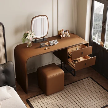 Modern Barna Hiúság Táblázat Minimalista Szépség Nők Fiókban Miniatűr Szoba Fehér Haza Drag Luxus Toaletka Nappali Bútorok