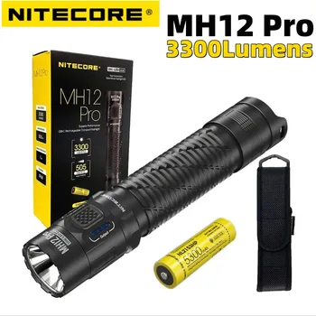 NITECORE MH12 Pro USB-C az Újratölthető Kompakt Lámpa 3300 Lumen Taktikai UHi 40 LED Sugár a 5300mAh 21700 Li-ion Akkumulátor
