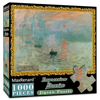 Puzzle, 1000 Db Játék Fofor Felnőtt Monet Híres Sorozat Napkelte Benyomások Családi Játék, Játék, Karácsonyi Játék, Ajándék P438