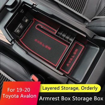 QHCP Autó Központi Konzol Kartámasz Tároló Doboz Víz Kupa Tálca Jogosultja ABS Konténer Szervező Toyota Avalon 2019 2020 Tartozék