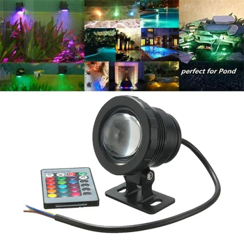 RGB LED-Tó Világítás Vízálló 110V, 220V 10W Szuper Fényes Merülő Szökőkút Világítás, Távoli Víz alatti LED akvárium Fény