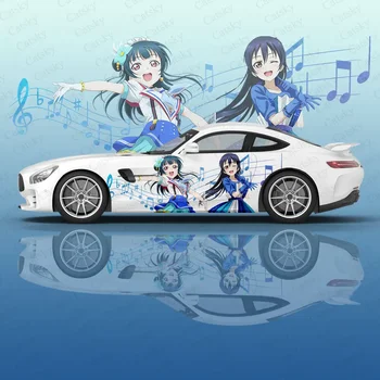 Szeretet Élő Napsütés anime Autó Matrica Védő Fólia Vinil Itacar Racing Oldalon Grafika Wrap Kiegészítők, Festék auto Matricák