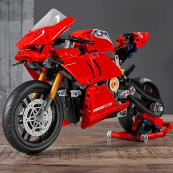 Technológia Motorkerékpár építőkövei Ducatied MOC 42107 Mozdony Modell Mechanikus Csoport Tégla Nehéz Közgyűlés Gyerek Játék ajándék