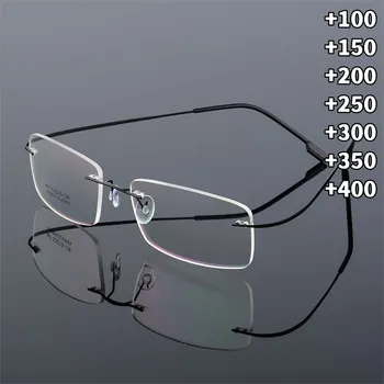 Titán Keret Nélküli Szemüvege Férfiak Nők Anti Kék Fény Távollátás Optikai Szemüveg Távollátás Idős Szemüveg 100-400 Új