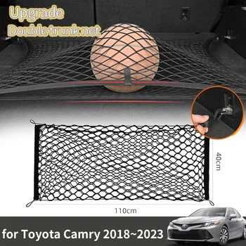 Toyota Camry XV70 2018 2019 2020 2021 2022 2023 Accessorie Autó Csomagtartó Csomagtartó Háló Rugalmas Továbbfejlesztett Automatikus Dupla Tároló Szervező