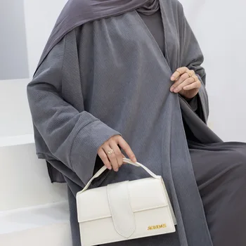 Téli Kordbársony Abaya Kabát Vastag Meleg Abayas Női Kimonó Muszlim Kardigán Dubai Ruha Törökország Őszi Szerény Iszlám Ruházat