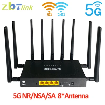 Zbtlink Nyitva 5G WIFI6 Router Két Sim-Kártya 3000Mbps Wifi 5g Modem RM520N-GL 2.4 Ghz vagy 5 ghz-es 4×4 MIMO CPE WIFI Router Antenna 8