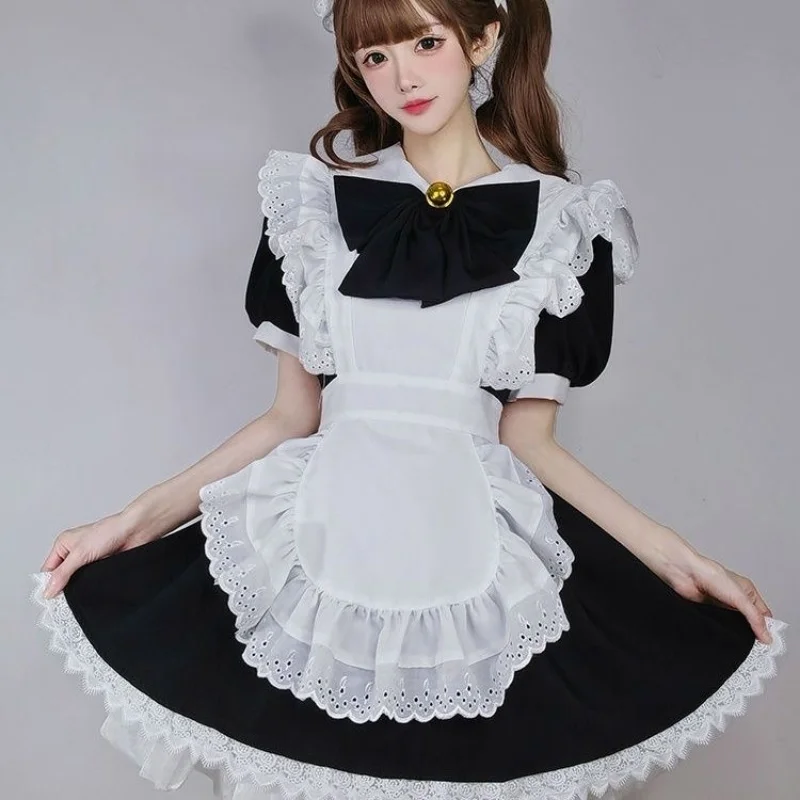 Fekete-Fehér Maid Ruha Nagy Íj Anime Cosplay Ruha Japán Aranyos Cselédek Ruha A Plus Size Szobalány Ruhában Lolita Nyúl Lány Cosplay - 3