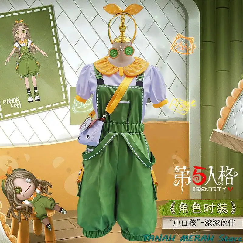 Anime Játék Identitás ⅴLittle Lány, Alice Derose Túlélők Memória Cosplay Jelmez Panda Barátom Zöld Hacukában Nő Aranyos Ruha - 0