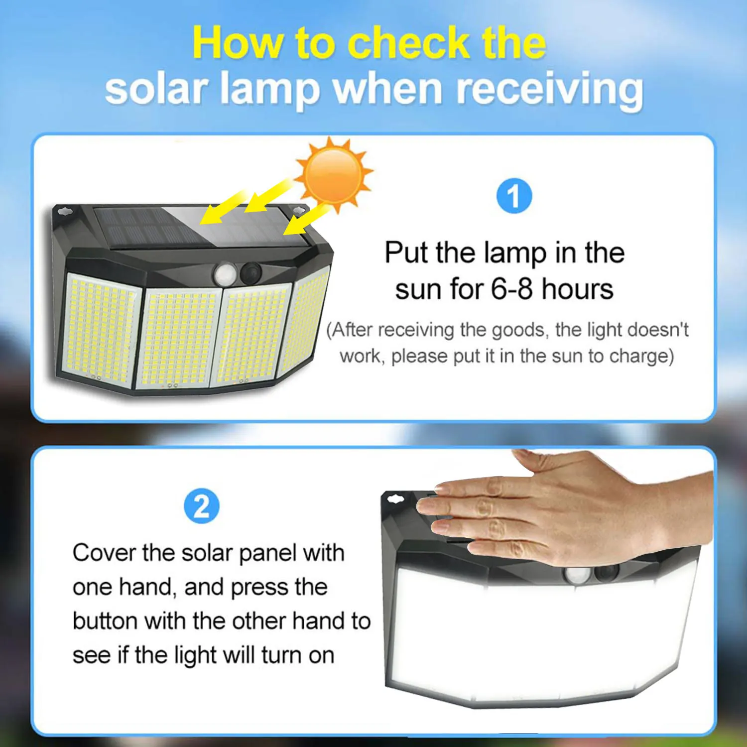 Kerti Solar Lámpa 576 LED Fény mozgásérzékelővel, Vízálló, 3 Üzemmódok Napelemes Biztonsági Lámpa Kert Kerti Dekoráció - 4