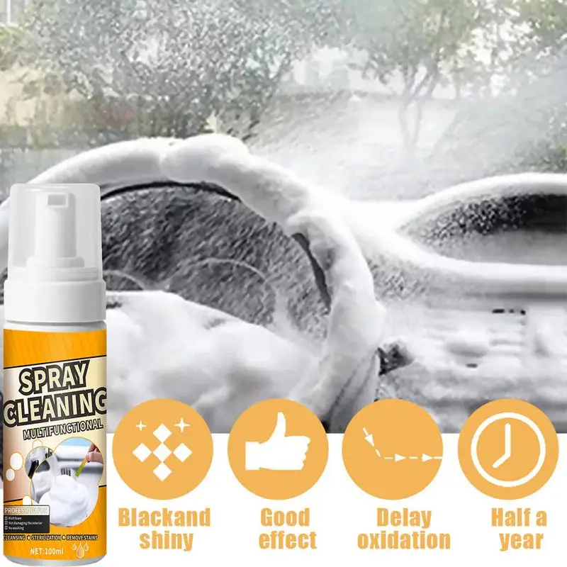 Autó Belső Tisztítás Spray 100ml Univerzális Autó Hab Tisztító Spray Öblítse le Ingyenes univerzális Autó Belső Műszerfal Tisztító - 1