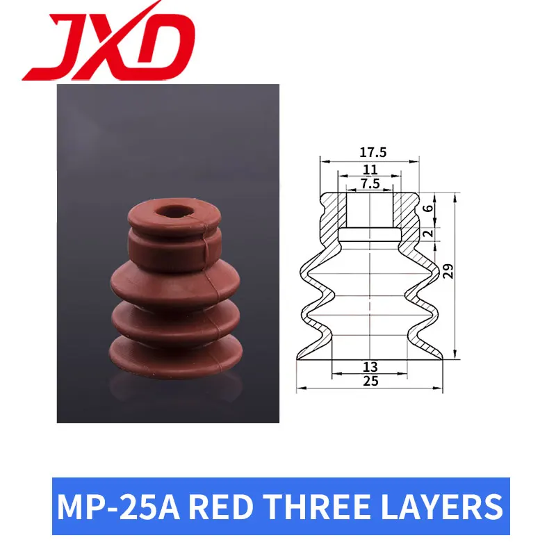 JXD MP-06/08/10/12/15/20/25/30/40 MP-25/30/40A Piros Szilikon Puha Három szint Pneumatikus Vákuumos tapadókorong - 3