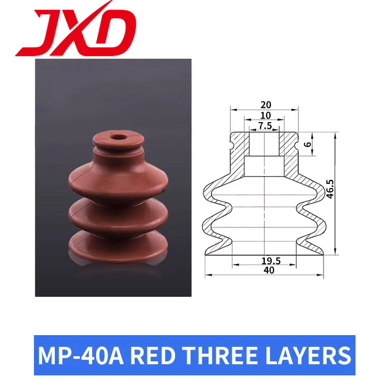 JXD MP-06/08/10/12/15/20/25/30/40 MP-25/30/40A Piros Szilikon Puha Három szint Pneumatikus Vákuumos tapadókorong - 5