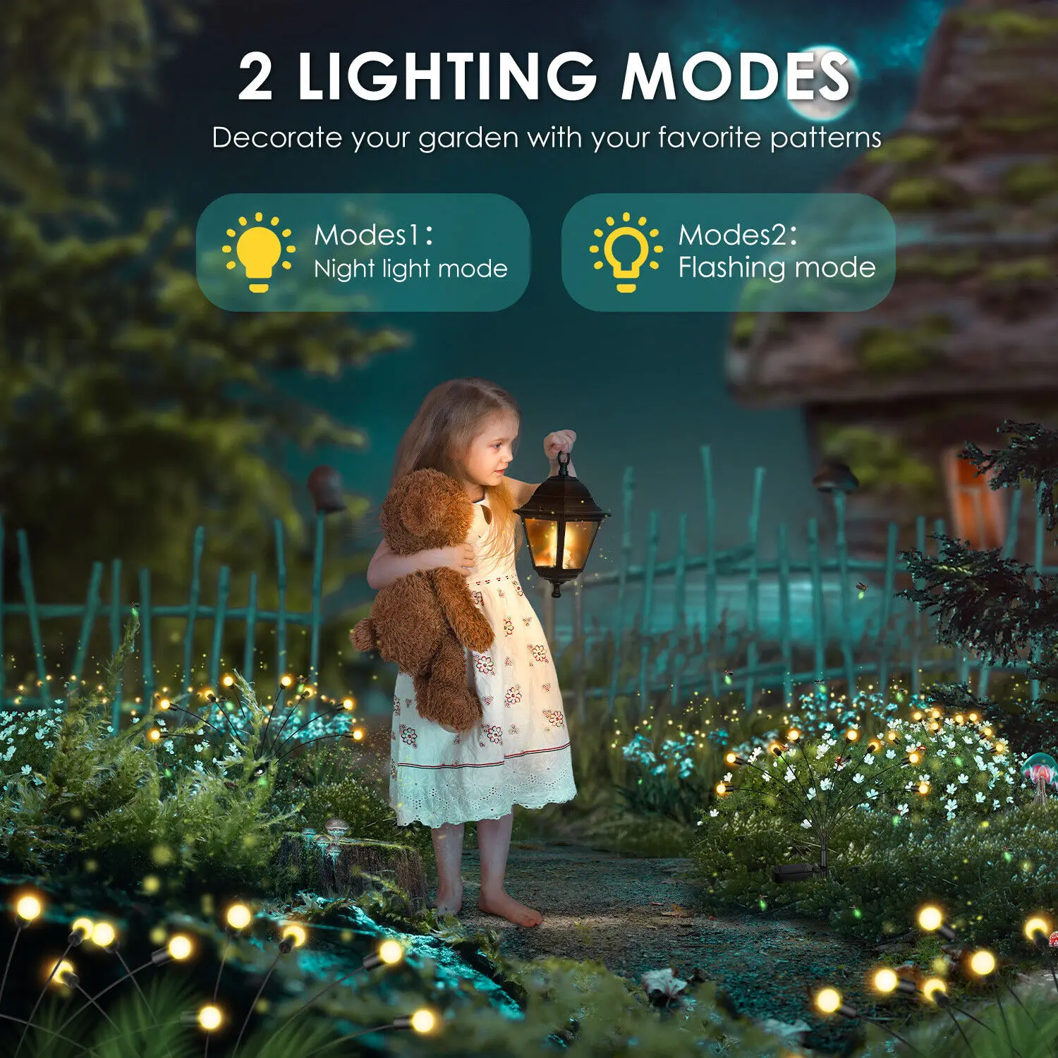 8 Fej LED Napelemes Firefly Kerti Lámpák Kültéri Kerti Lámpa Vízálló Dekoráció kerti Út, a Táj Tündéri Fények - 2