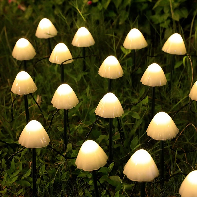 Kültéri Napelemes Kerti Lámpák Készlet 30 Mini Napelemes Gomba Fény Szabadtéri Gomba Alakú Út Táj Lámpák Könnyen Használható - 1