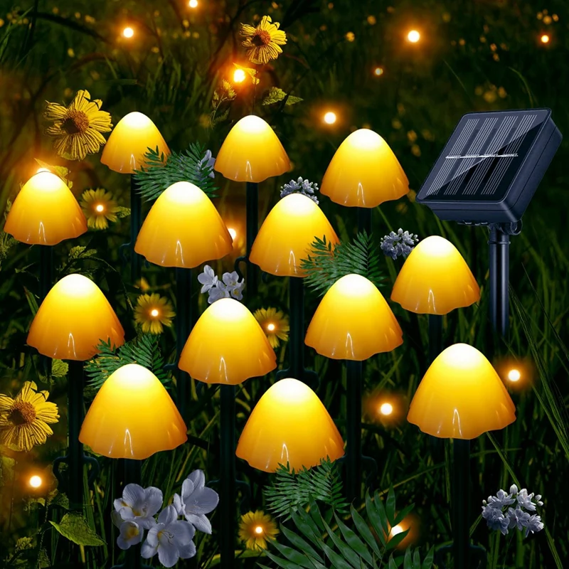 Kültéri Napelemes Kerti Lámpák Készlet 30 Mini Napelemes Gomba Fény Szabadtéri Gomba Alakú Út Táj Lámpák Könnyen Használható - 3