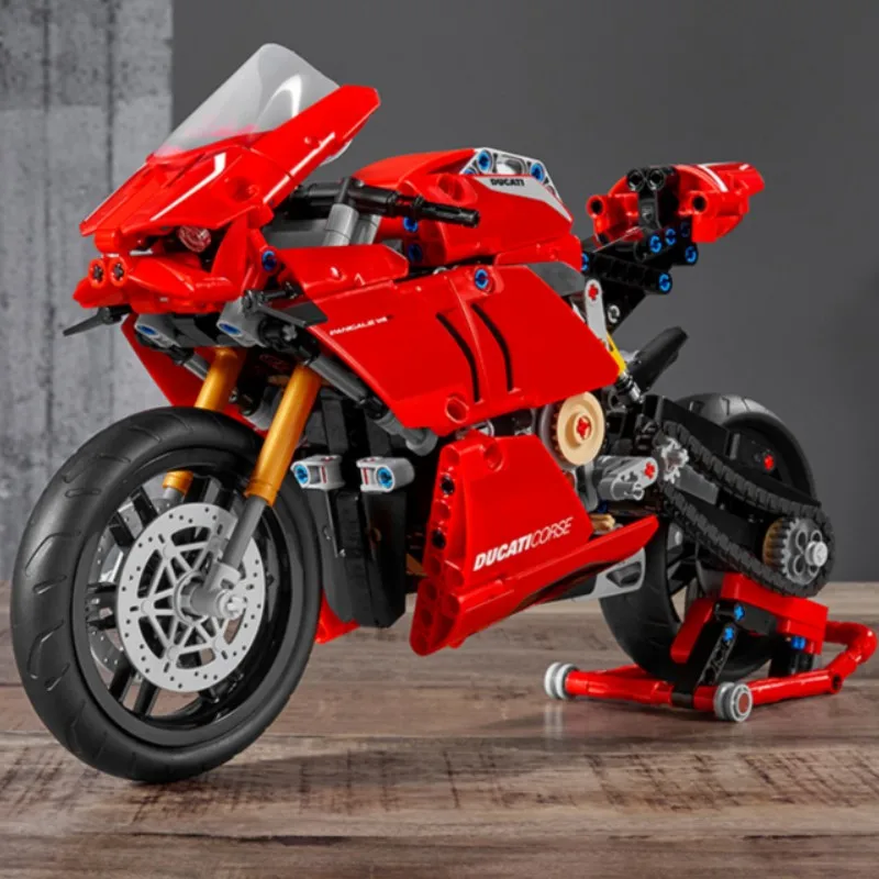 Technológia Motorkerékpár építőkövei Ducatied MOC 42107 Mozdony Modell Mechanikus Csoport Tégla Nehéz Közgyűlés Gyerek Játék ajándék - 0
