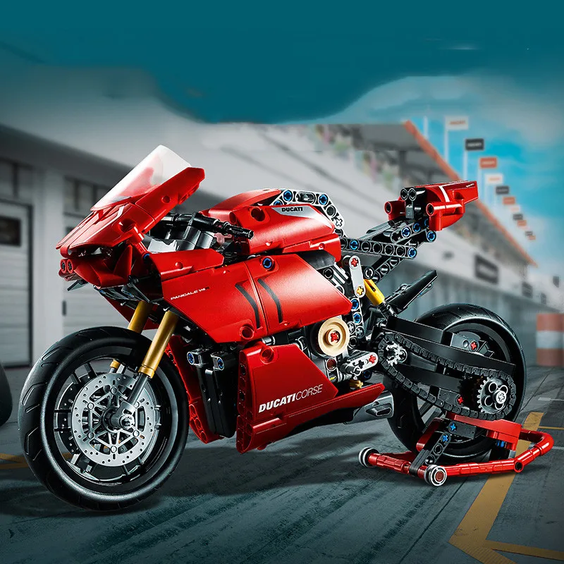 Technológia Motorkerékpár építőkövei Ducatied MOC 42107 Mozdony Modell Mechanikus Csoport Tégla Nehéz Közgyűlés Gyerek Játék ajándék - 1